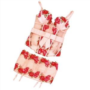 NWT Victoria's Secret Pink Floral Corset Set